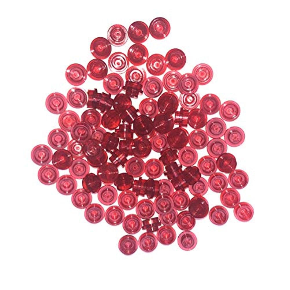 Peças LEGO: Placas vermelhas transparentes 1x1 - x50 soltas