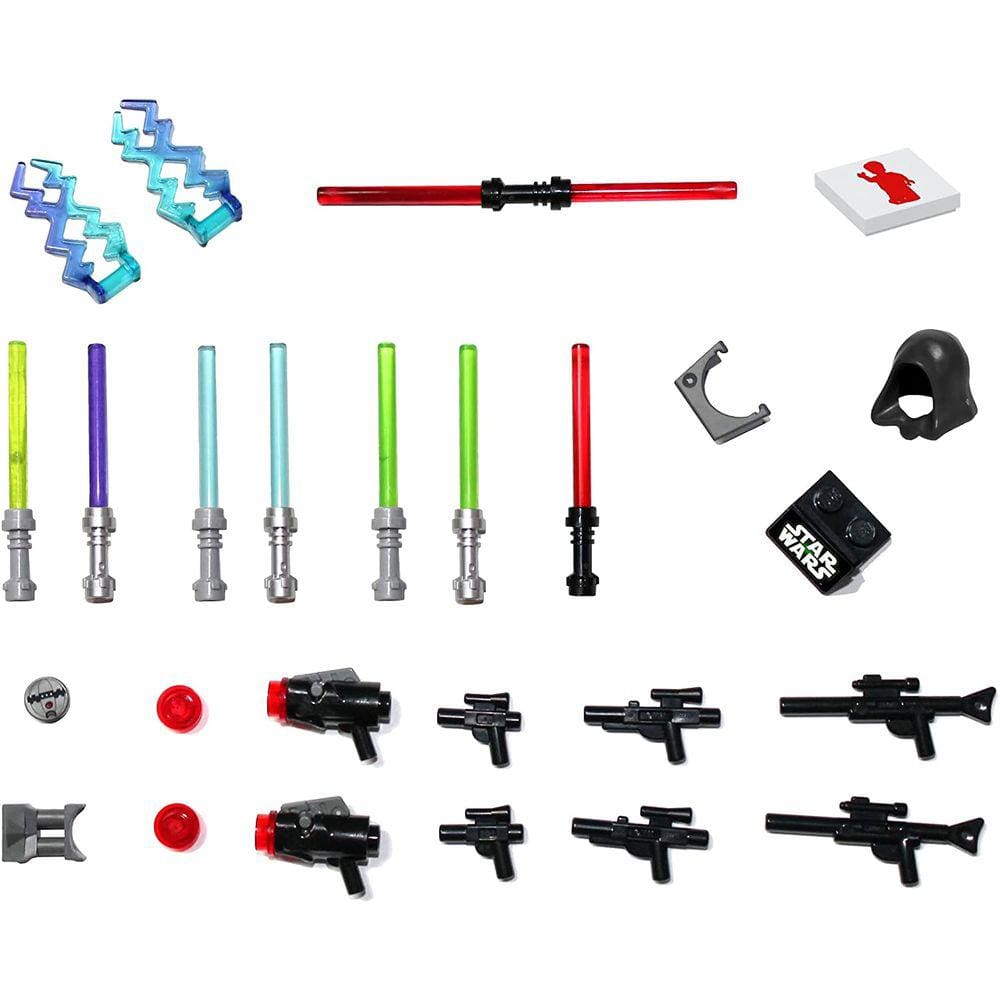 LEGO Star Wars Accessory and Weapons Pack - 8 sabres de luz, 8 blasters, 2 estandes de exibição e mais