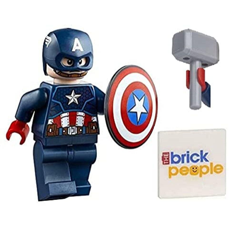 Minifigura LEGO Superheroes: Capitão América com Shield e Mjolnir