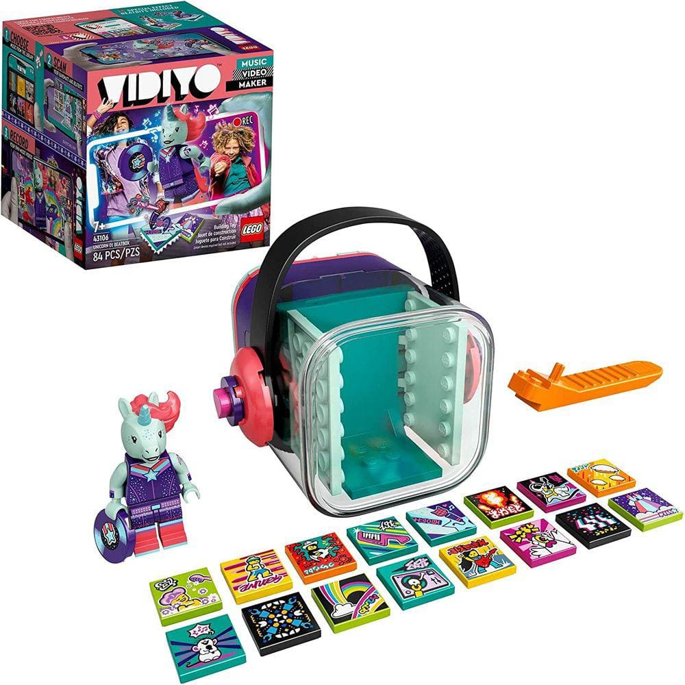 LEGO VIDIYO Unicorn DJ Beatbox 43106 Kit de Construção com Minifigure; Creative Kids vai adorar produzir videoclipes cheios de músicas, movimentos de