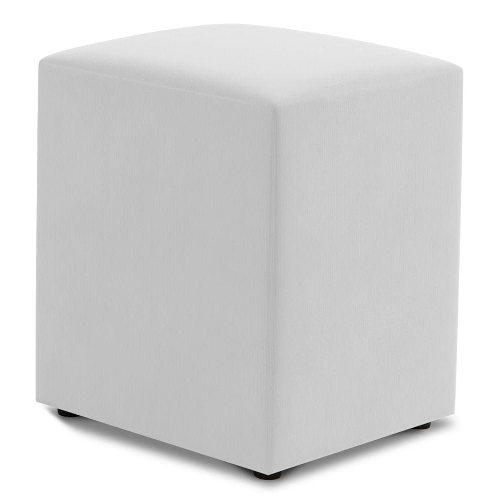 Puff Decorativo Sala de Estar Quadrado 36x47cm Sintético Branco - Desk Design