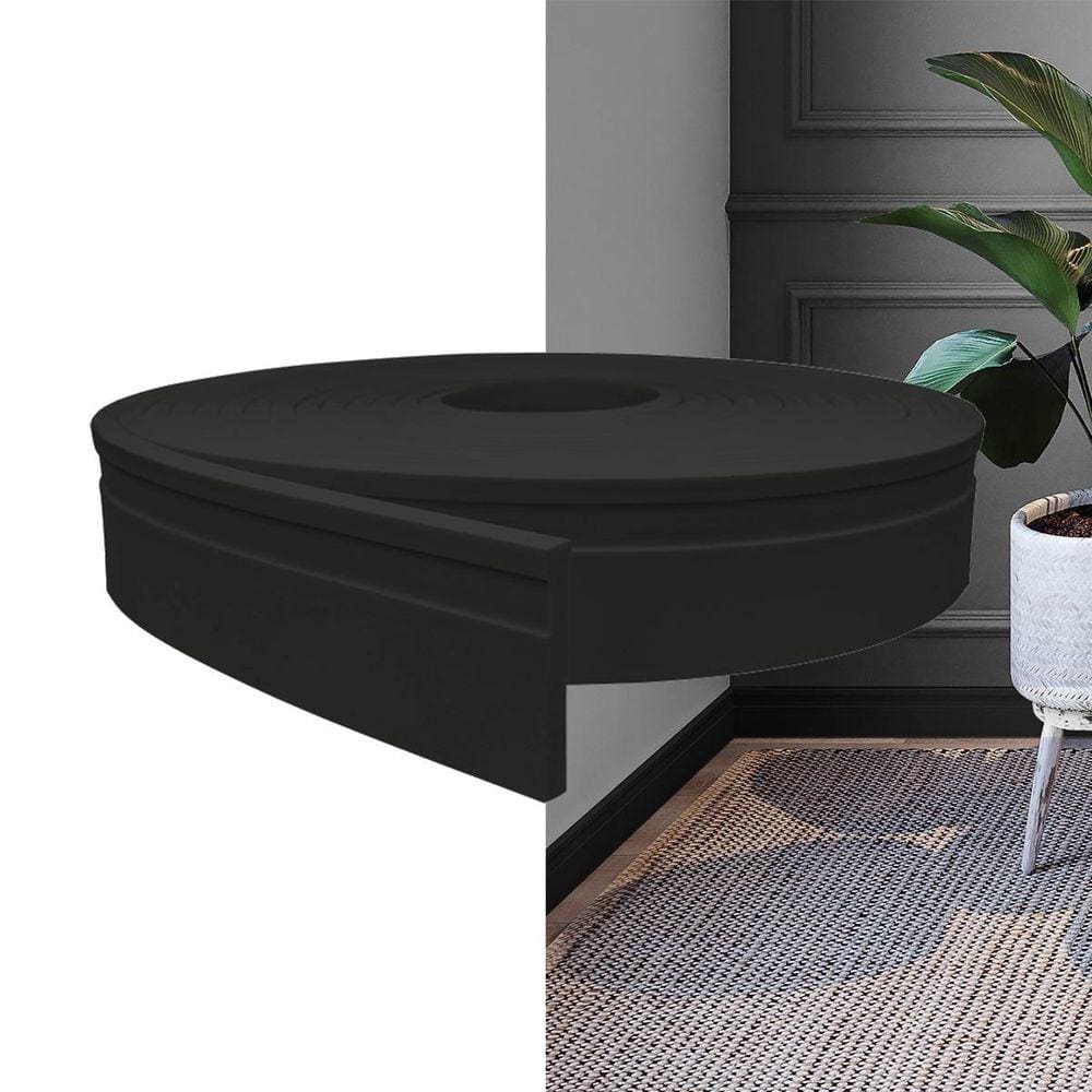 Rodapé Eva Autocolante 7Cm Rp16 Preto 10 Metros Meurodapé