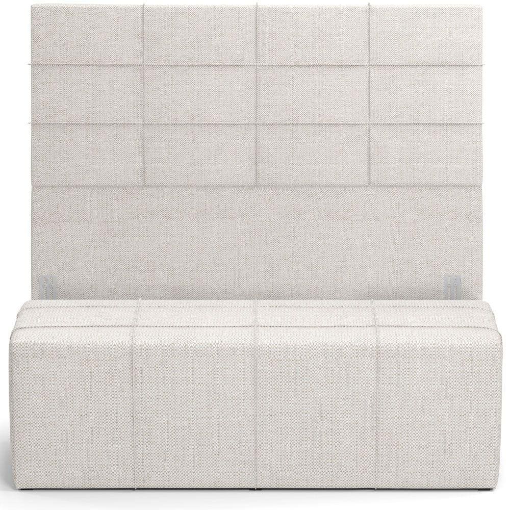 Kit Cabeceira Cama Box Queen 160cm com Calçadeira Roma W01 Linho Champagne - Lyam