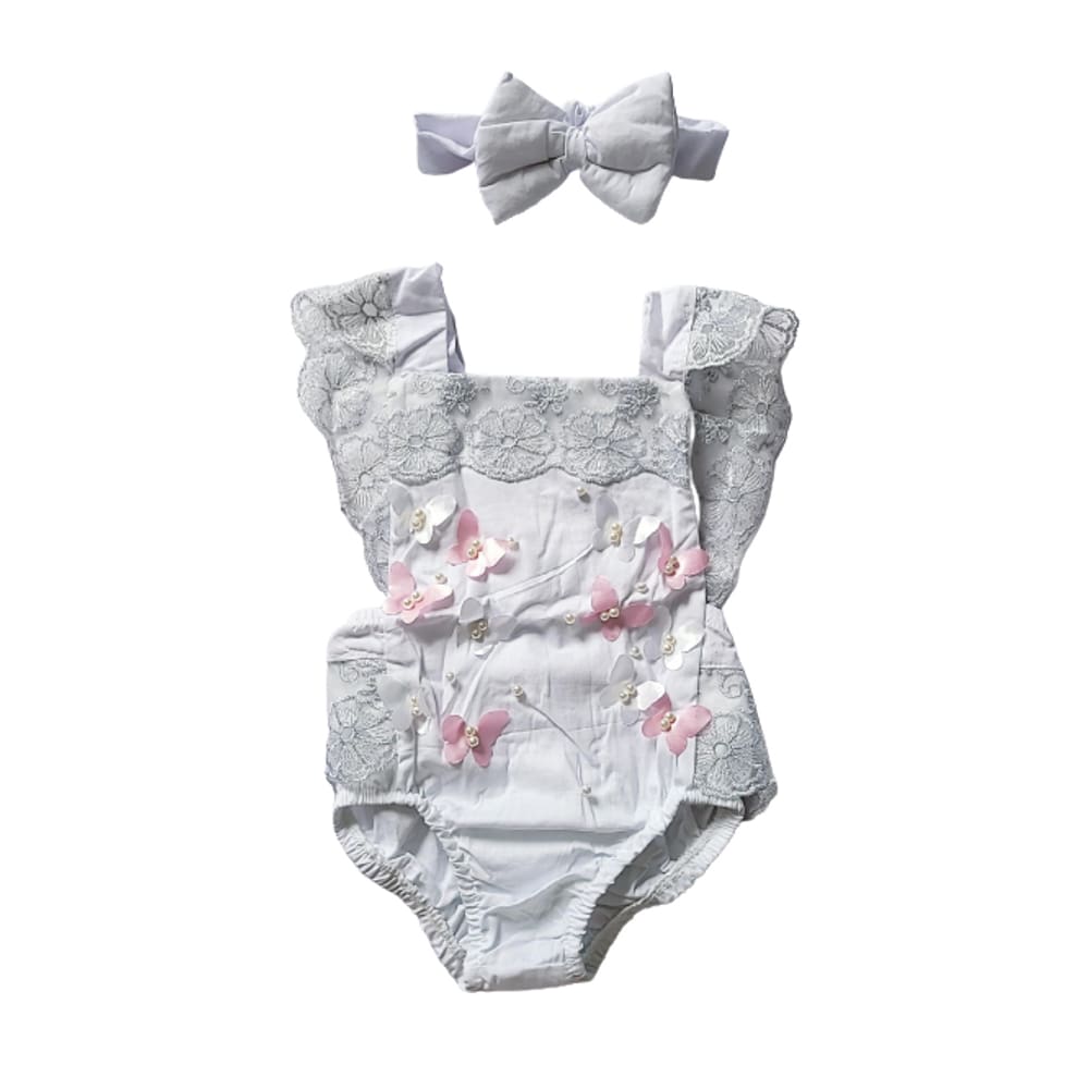 Romper luxo branco Jardim
