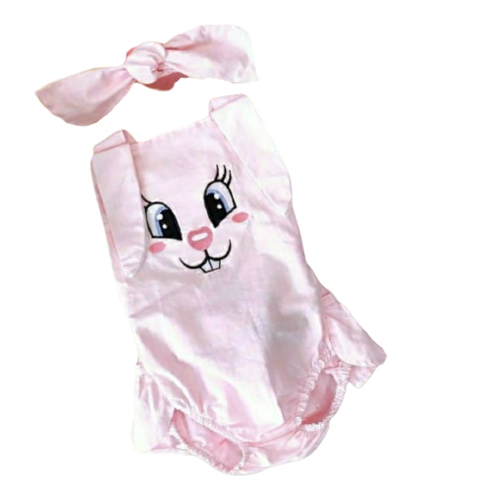 Romper Coelha feliz rosa