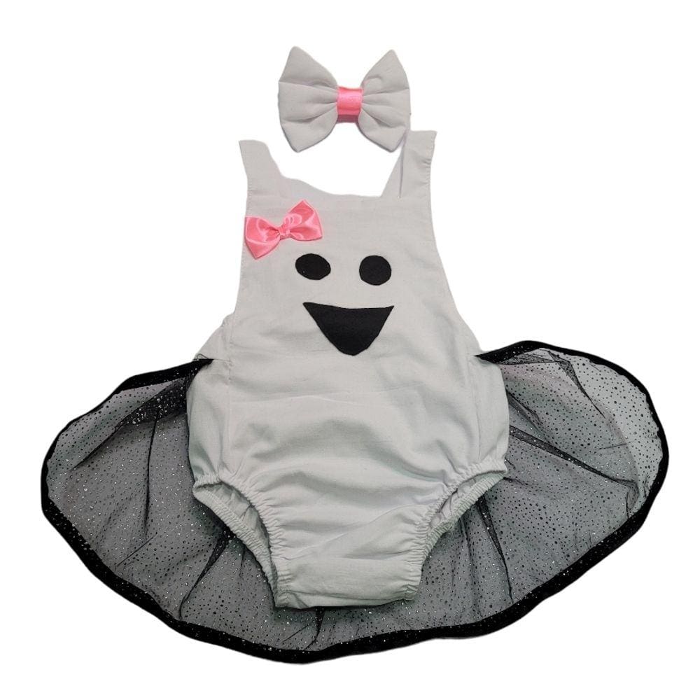 Romper Luxo Halloween Fantasminha Menina