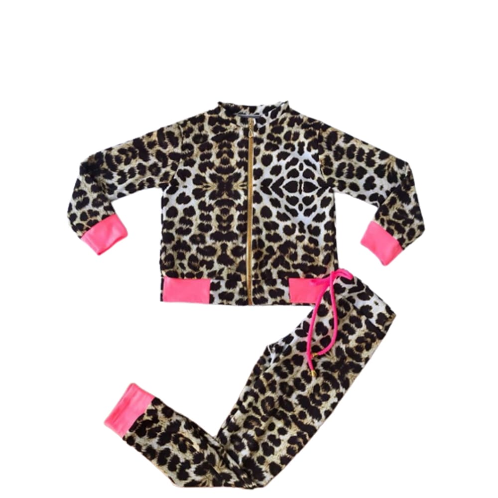 Conjunto Animal Print Neon com calça
