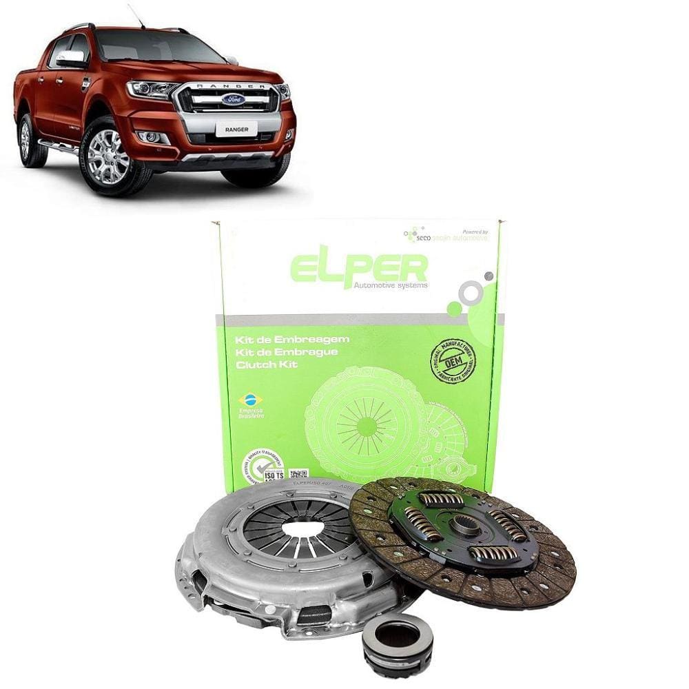 KIT EMBREAGEM 250mm 23 EST. FORD RANGER 2.5L FLEX DURATEC 2012 EM DIANTE - KIT COMPLETO C/ ROLAMENTO