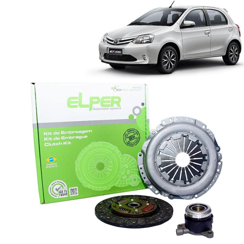 KIT EMBREAGEM 215mm 21EST TOYOTA ETIOS 1.3-1.5 16V 2016.../YARIS 1.3-1.5 16V 2018...COMPLETO COM ATUADOR
