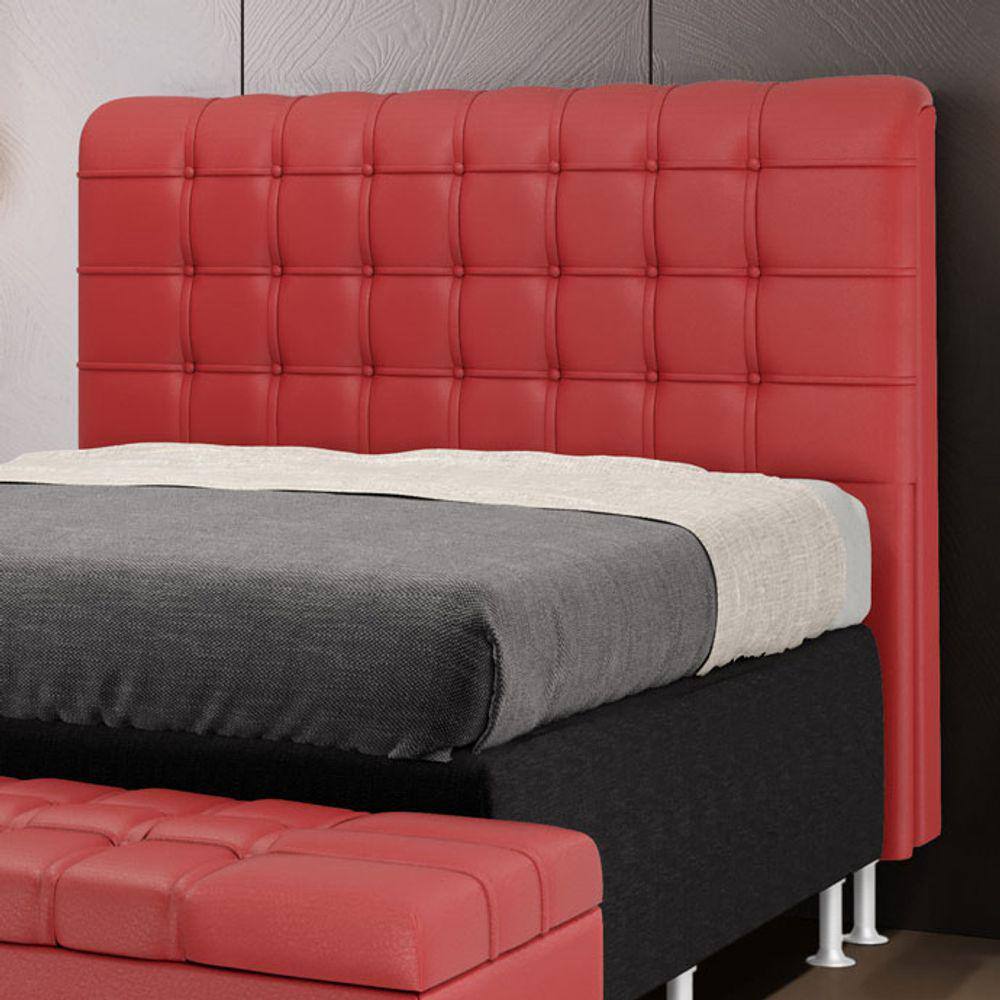 Cabeceira Rana 160 / A-020 Couro Artificial Vermelho
