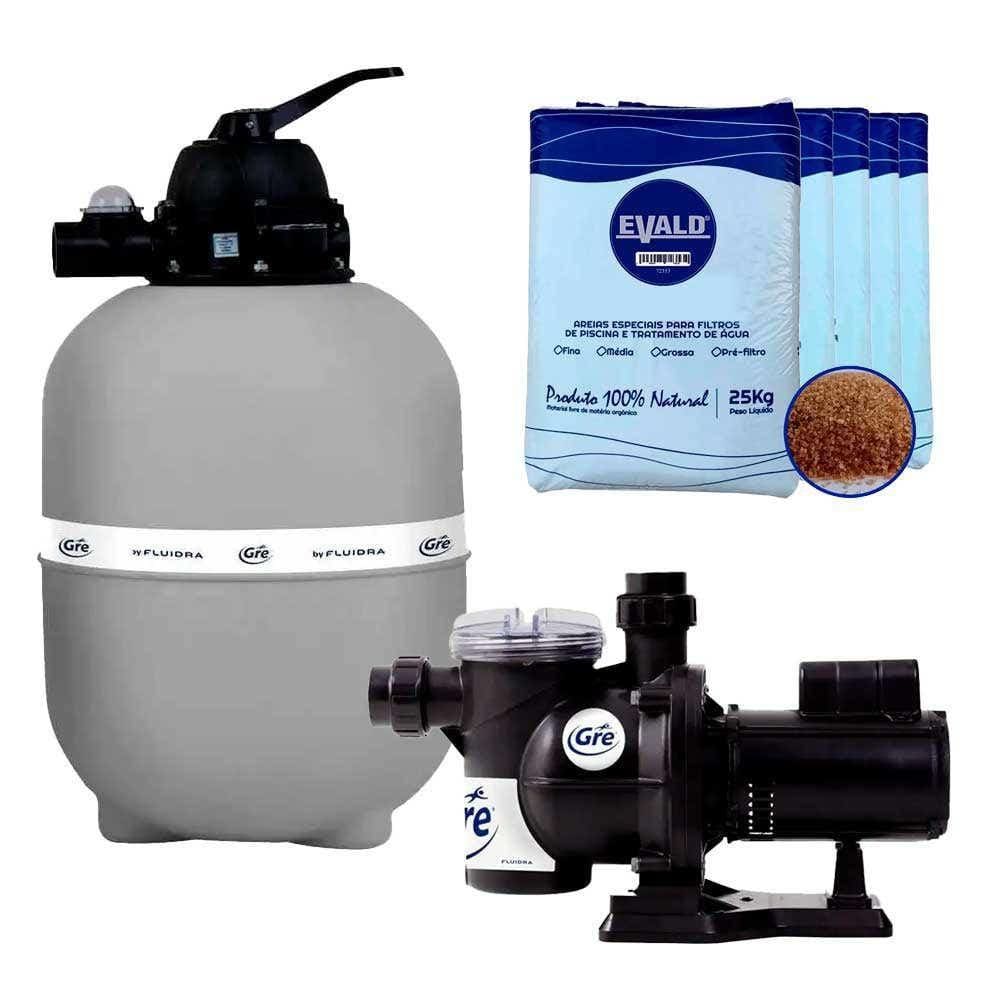 Filtro para Piscina GRE 600 com Bomba 1,0CV FLUIDRA e Areia