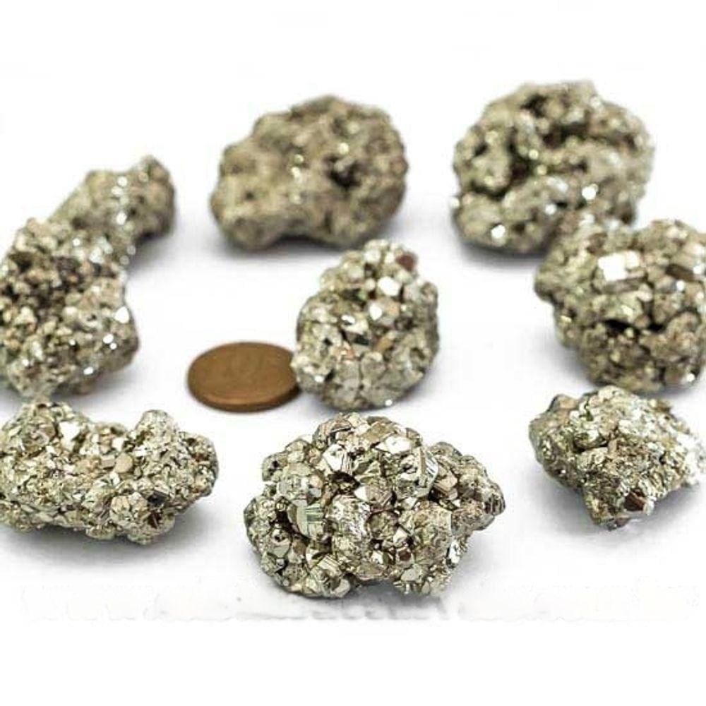 05 Pirita Peruana Natural 30 mm e 30 a 40 gr P/ Orgonite