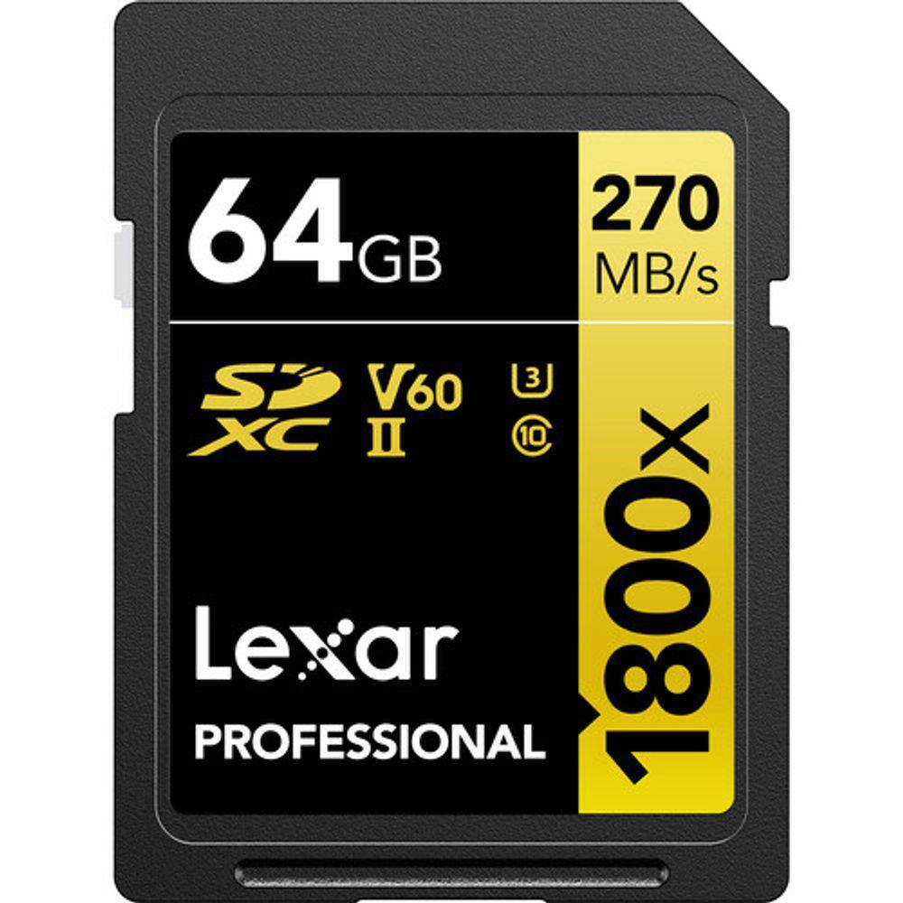 Cartão De Memória Lexar Sd Xc 64Gb 1800X Uhs-Ii 270Mb/S Gold