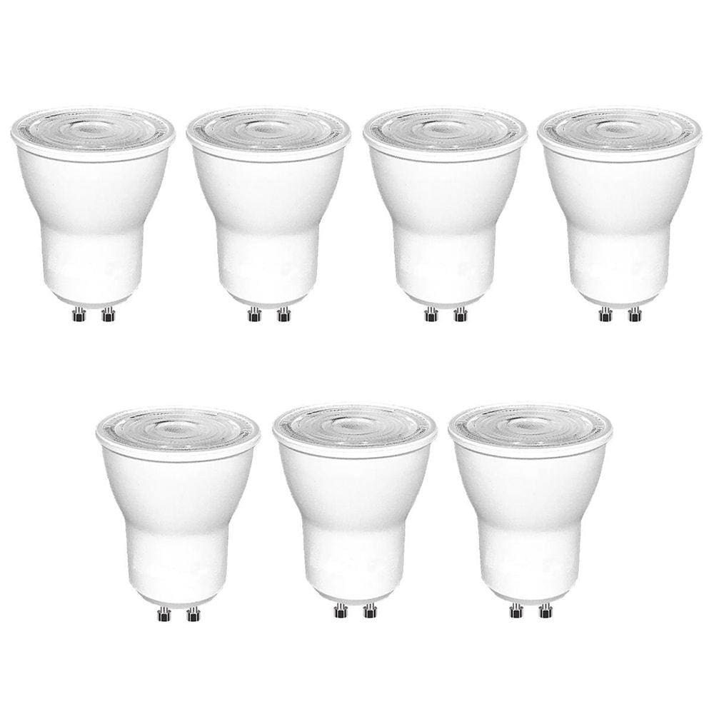 Kit 7 Lampada Led Mini Dicroica Mr11 Gu10 3W Branco Frio