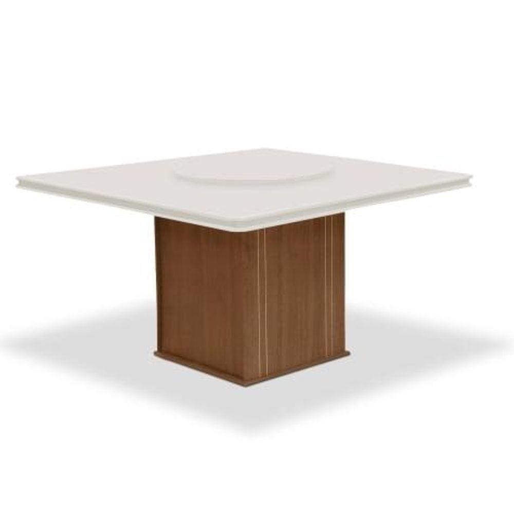 Mesa Amsterdã Tampo Giratório Dobuê Cedro / Off White 1,36m Cedro / Off White