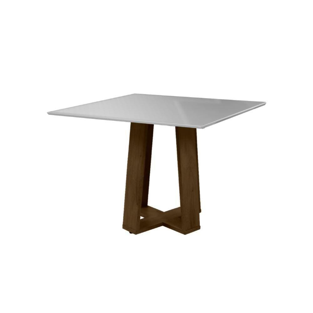 Mesa Athenas 0,90x0,90 Dobuê Carvalho/off White Off White
