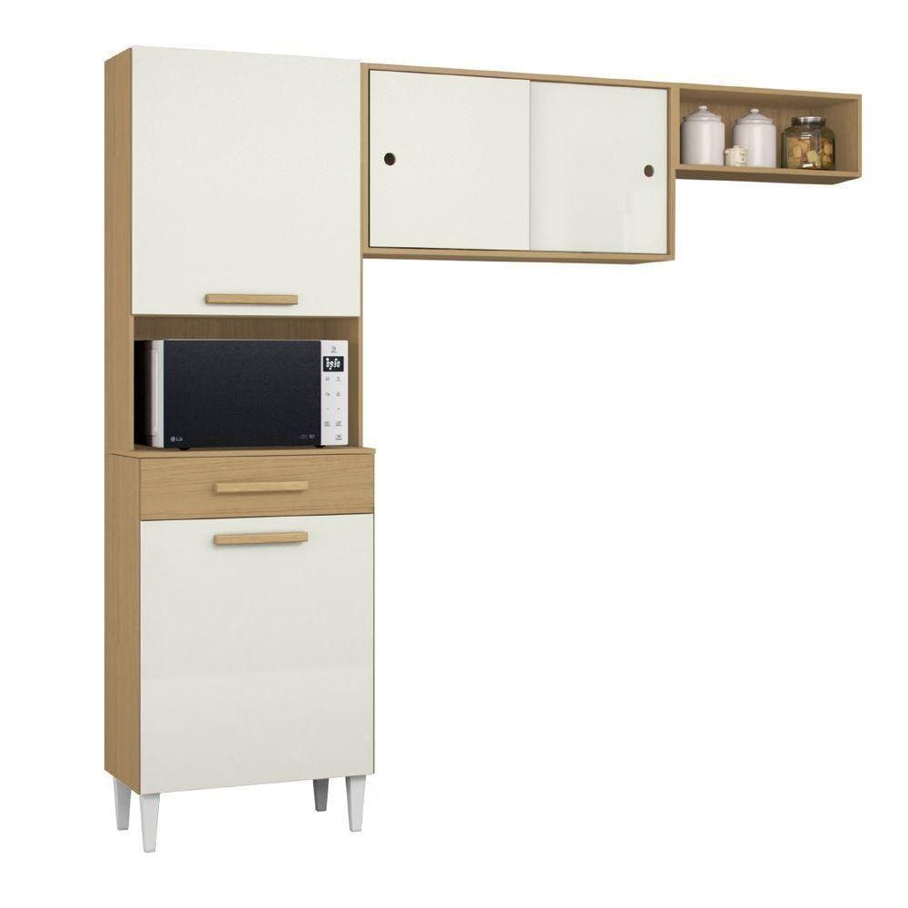 Armário De Cozinha Compacta Isabelle 4 Portas Atacama / Off White Aramóveis Atacama / Off White