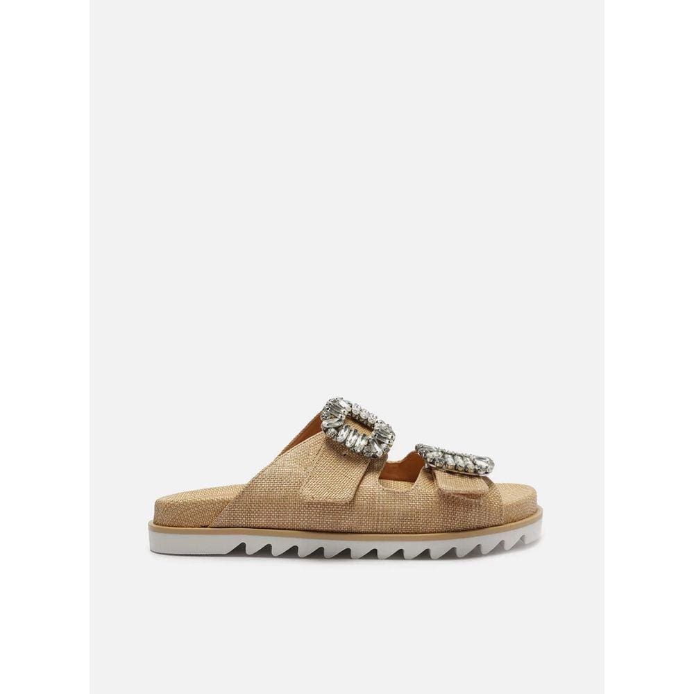 Sandália Slide Palha Flatform Pedraria Arezzo Feminina