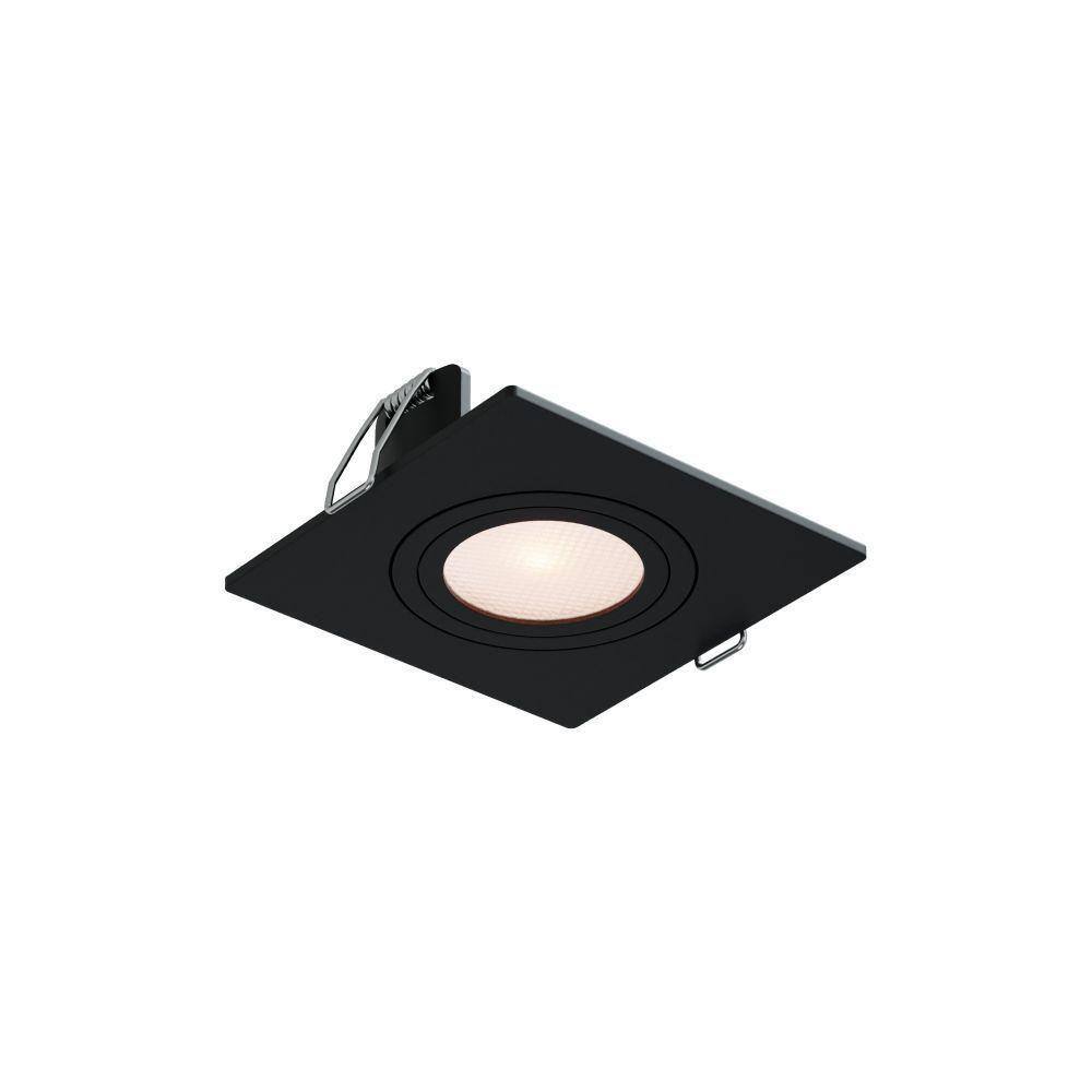 Embutido Quadrado Mr16 Gu10 Plano Preto