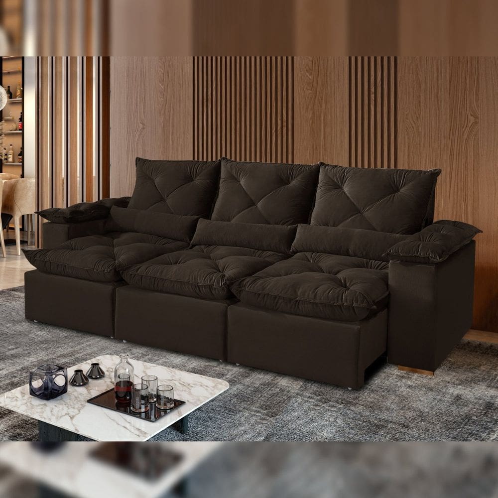 Sofá Retrátil e Reclinável 4 Lugares 270cm Londres Plus