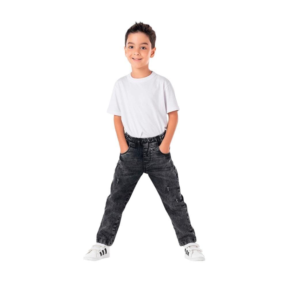 Calça Jeans Infantil Masculina Jogger Mania Kids Ref:2151 12/18