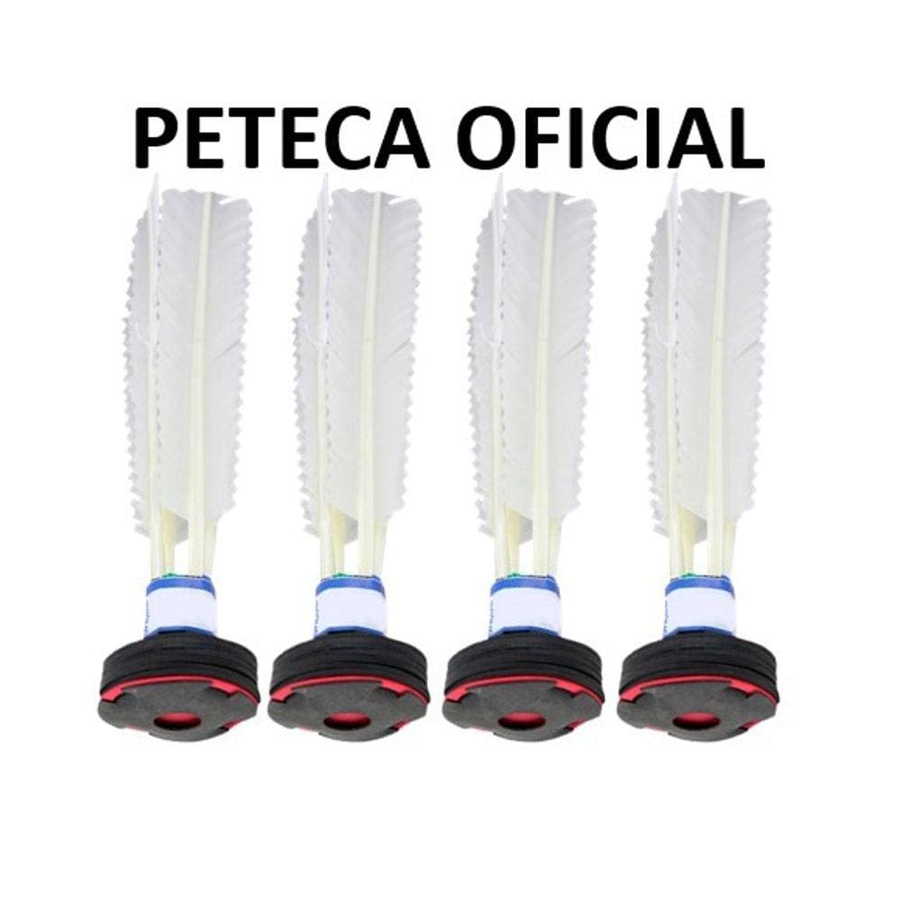 Kit 4 Peteca Oficial 21CM Blister Branca - Brinquedos Infantil Esportivos Jogos