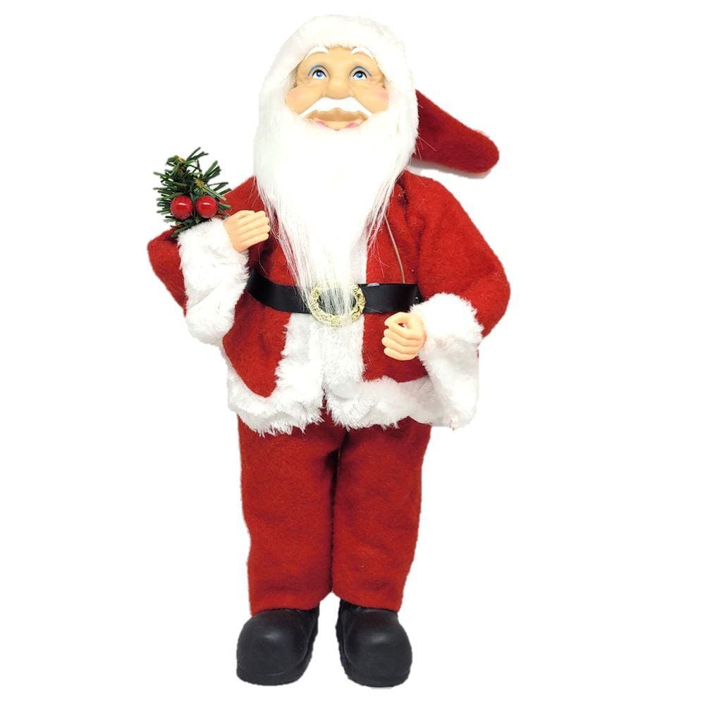 Papai Noel Luxo Barba Iluminada Casaco Vermelho Premium 40cm - Magizi