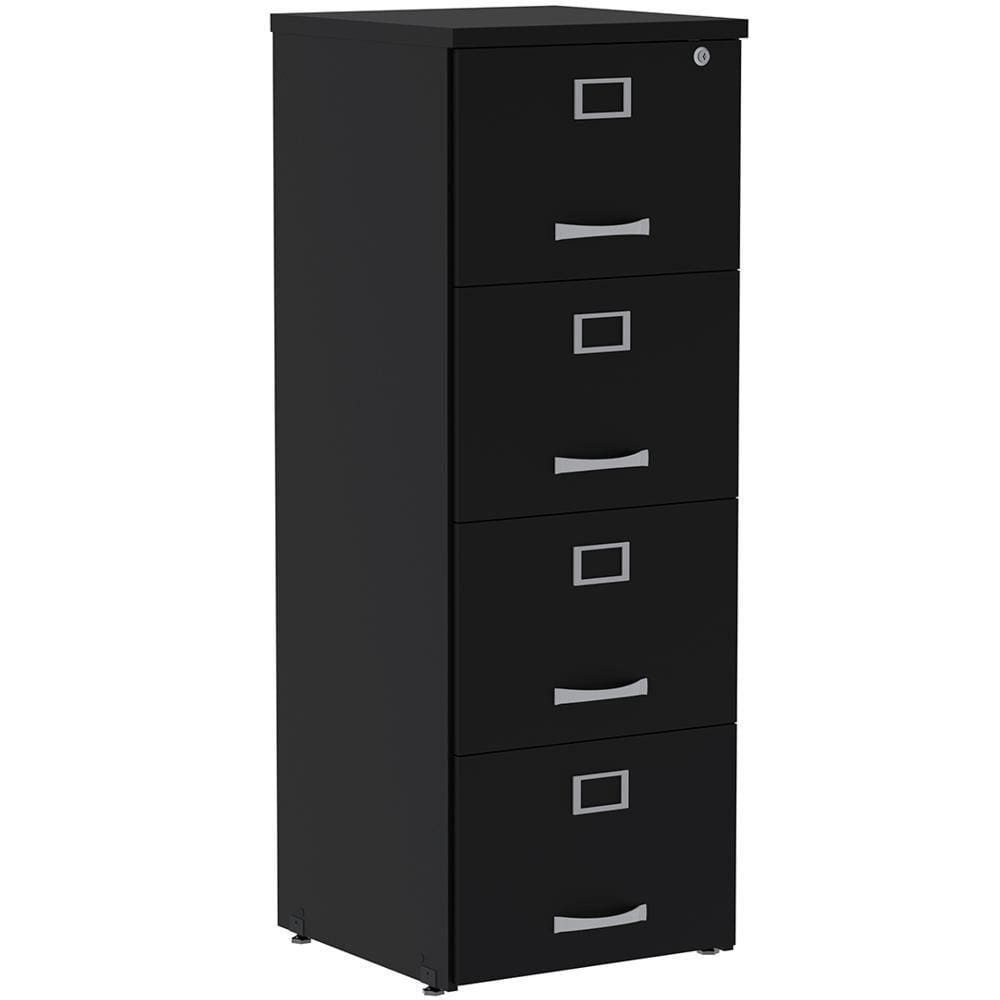Armário De Arquivo Oficio Pe25 Pandin 45,70 Cm (Largura) Em Mdp Liso Preto 4 Gavetas