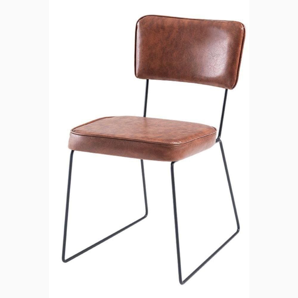 Cadeira Roma Daf Móveis Em Assento E Encosto Em Mdf C/ Espuma D28 Courissimo Caramelo Base Aço Preto