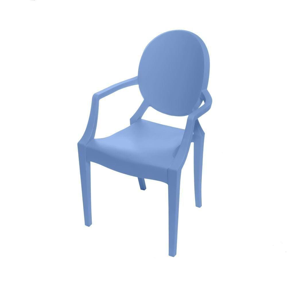 Cadeira Infantil Com Braço Invisible Louis Ghost Azul Polipropileno