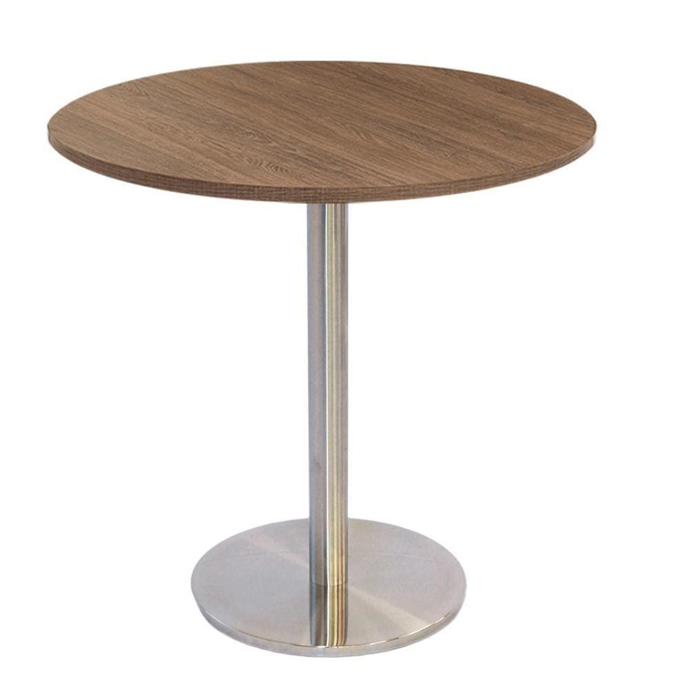 Mesa Bistrô Beta 112,50 Cm (Altura) Com Tampo Em Mdp Redonda 70 Cm Imbuia