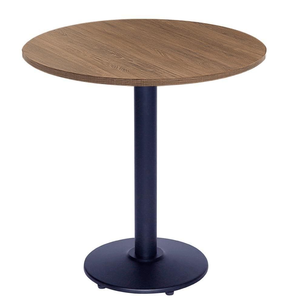 Mesa Bistrô Zeta 111,50 Cm (Altura) Com Tampo Em Mdp Redonda 80 Cm Imbuia