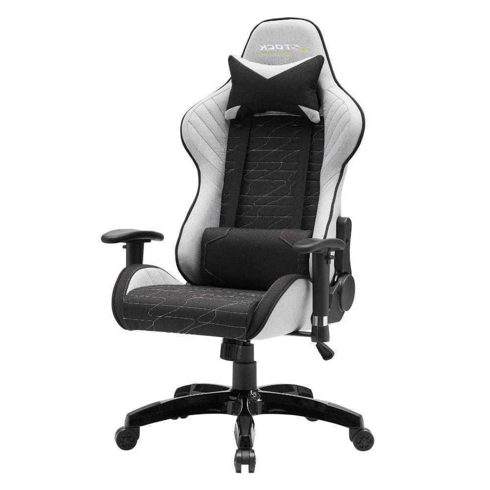 Cadeira Gamer Giratória Stock Car Blume Office Em Poliuretano (Pu) Preto E Cinza Base Rodízio Preto