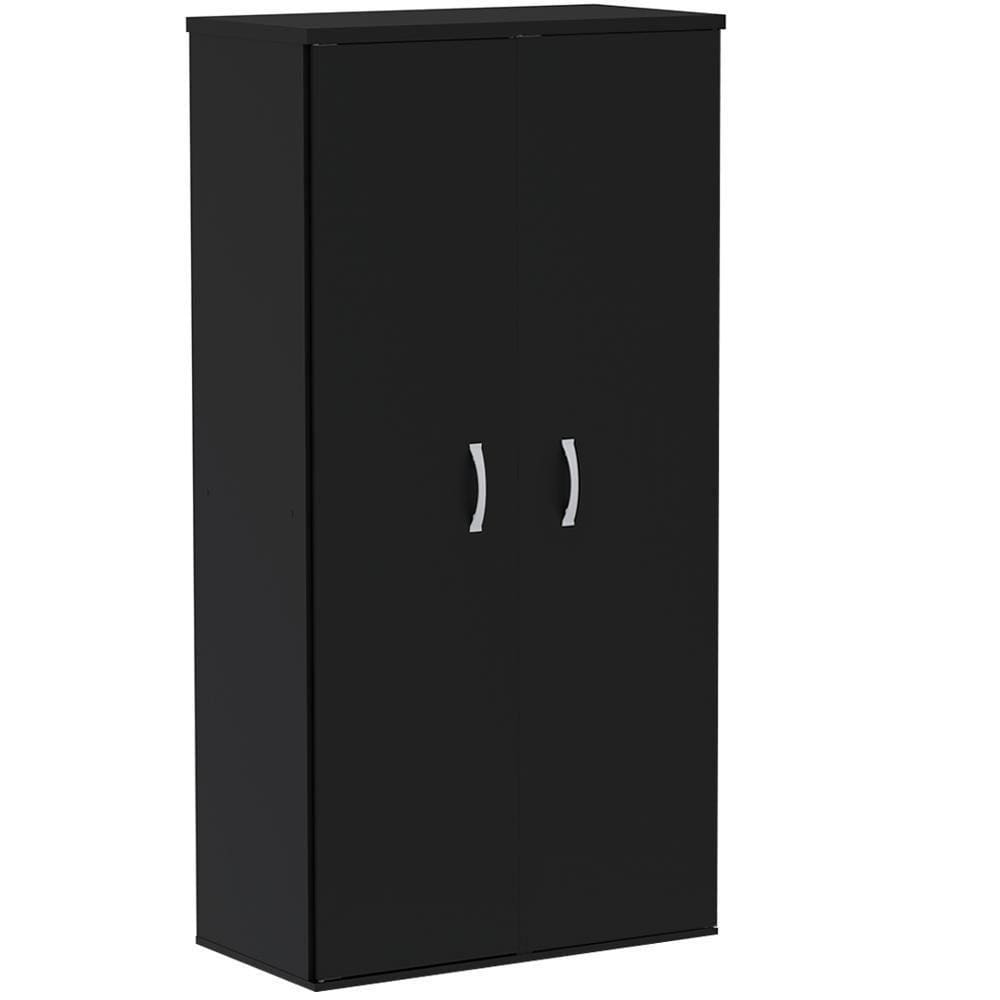 Armário Alto Pe25 Pandin 79,20 Cm (Largura) Em Mdp Liso Preto Com Duas Portas