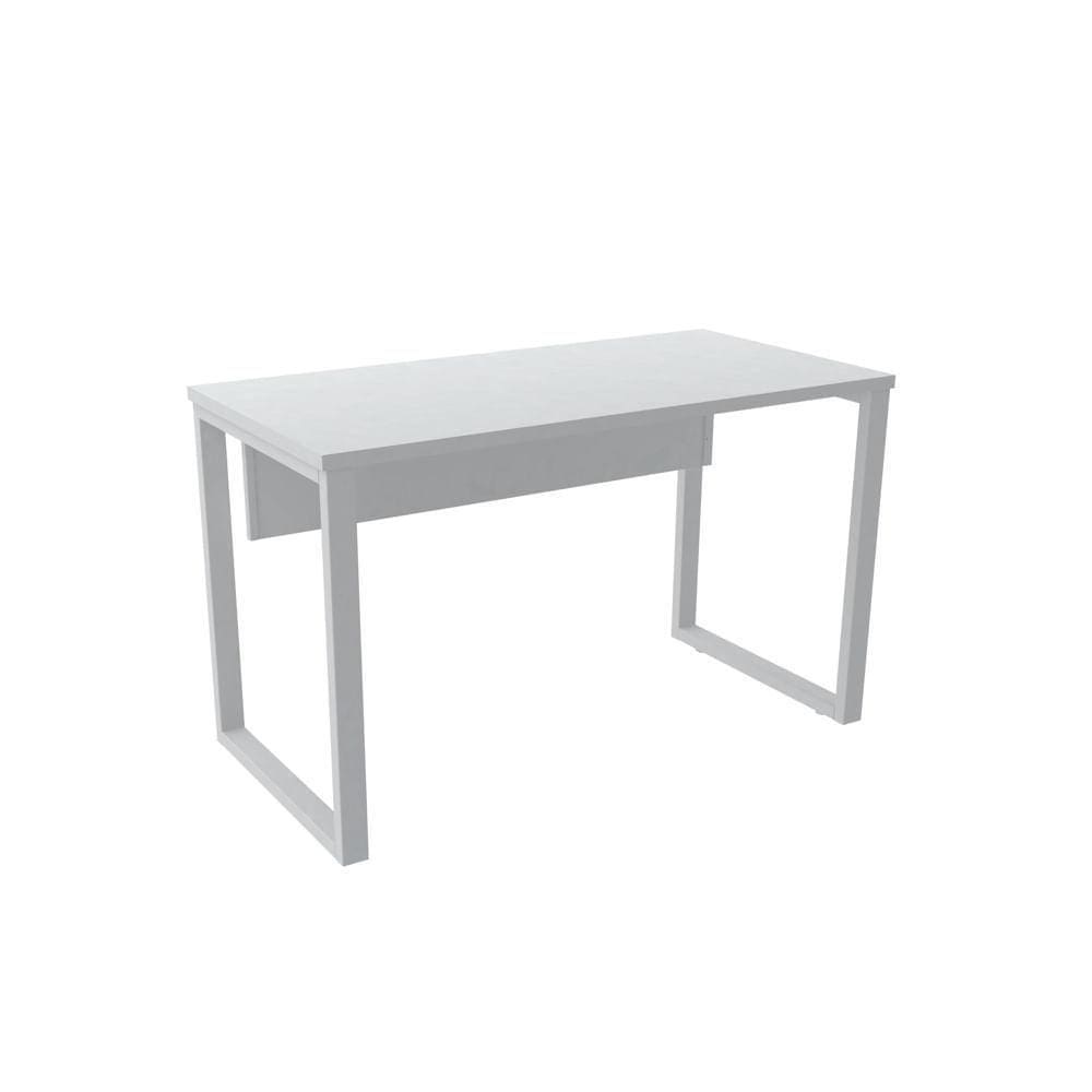 Mesa De Escritório Pé Tubular Pe25 Em Mdp 170 X 70 Cm Branca Com Base Branca