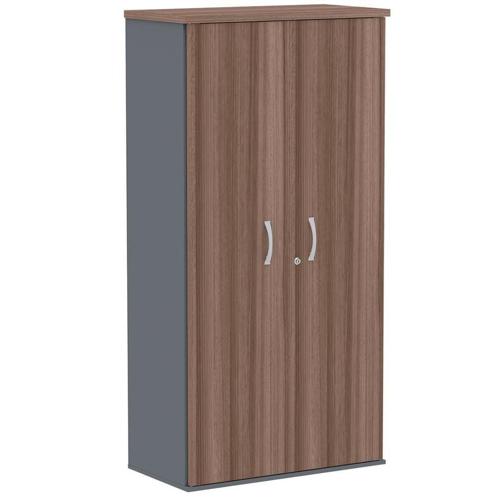 Armário Alto Pe25 Pandin 79,20 Cm (Largura) Em Mdp Walnut E Grafito Com Duas Portas