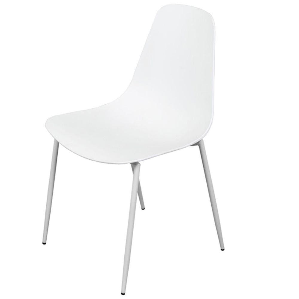 Cadeira Abi Polipropileno Branco Base Metal