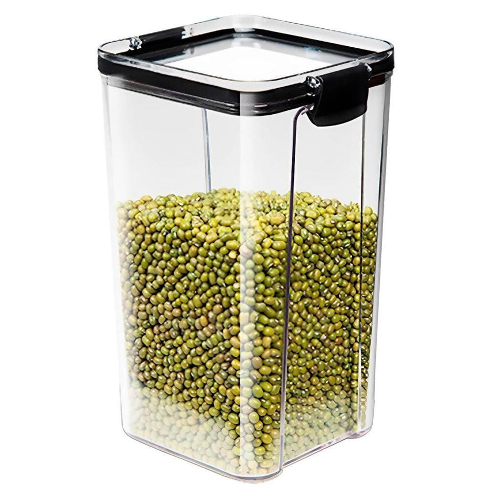 Pote Hermetico Tampa 1300ml Conserva Trava Veda Multiuso Acrilico Transparente Resistente Alimento Tempero Cozinha