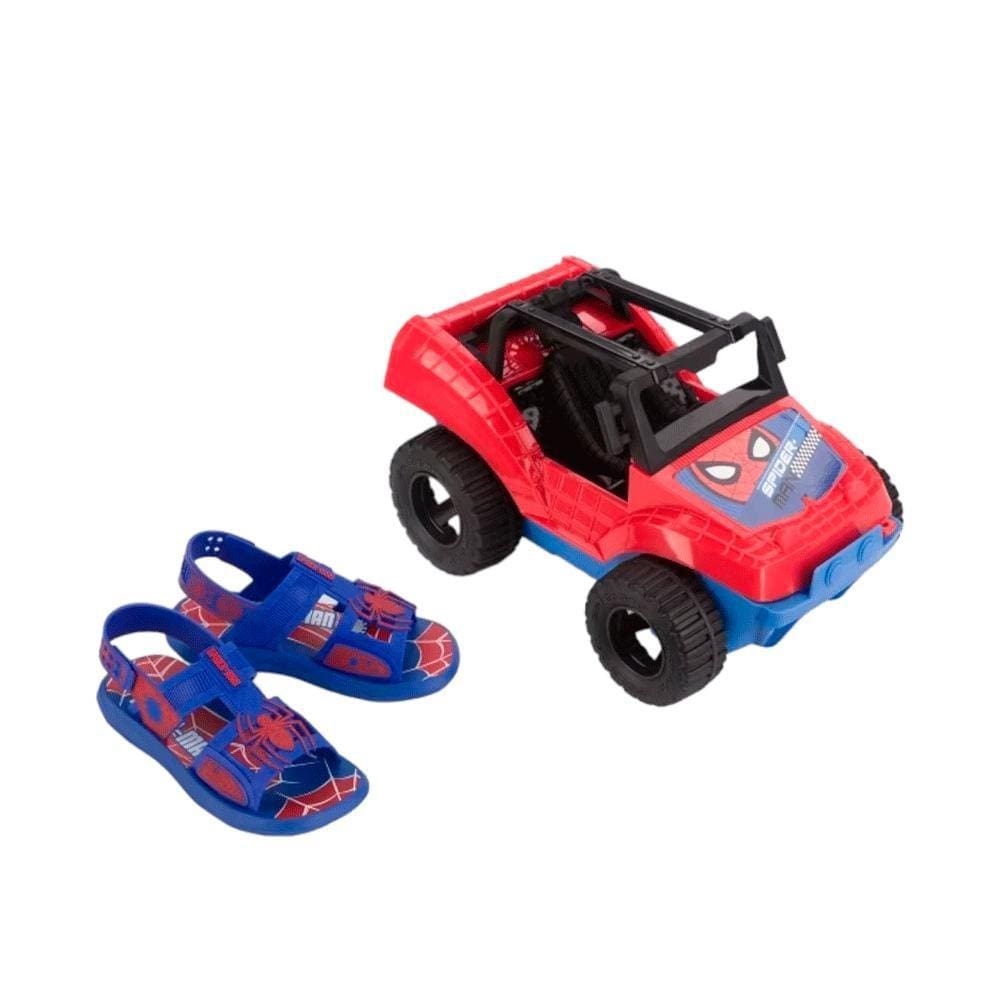 Sandália Infantil Masculina Homem Aranha Com Buggy Grendene Ref:22940 25/33