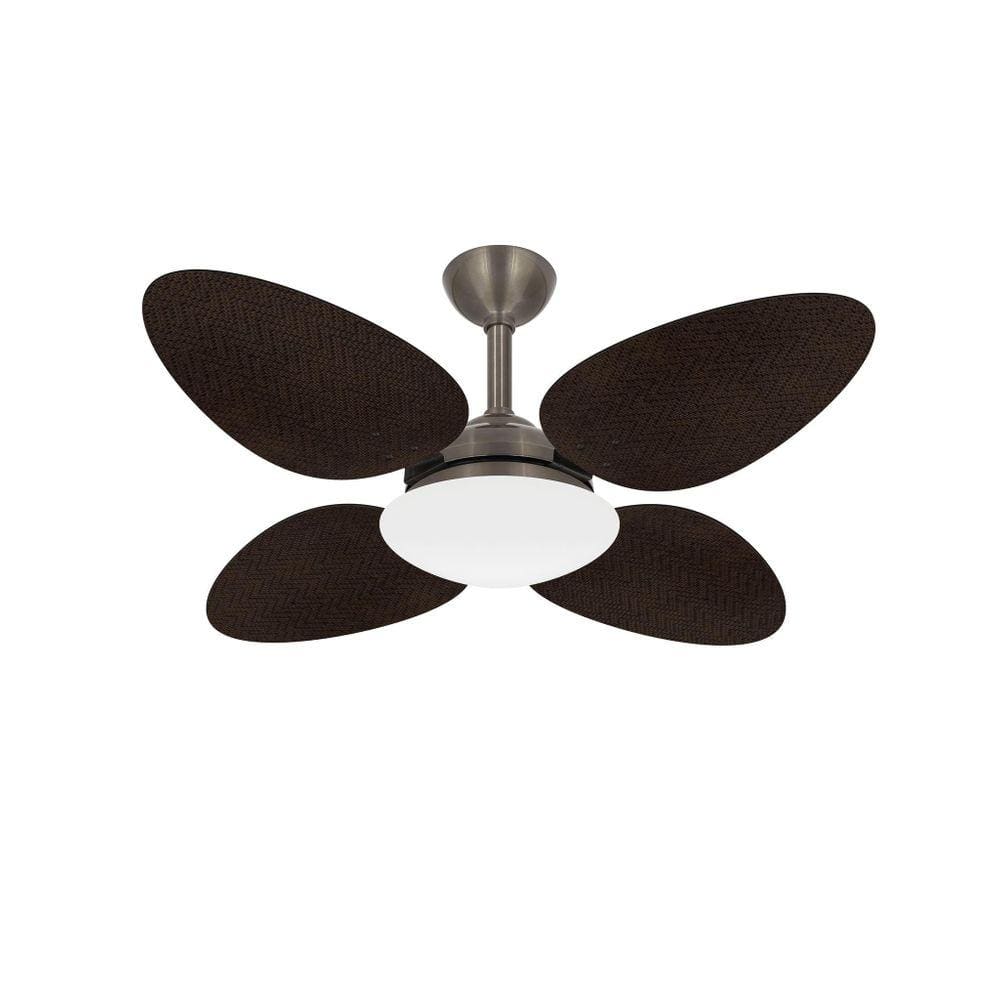 Ventilador Teto Bronze 4 Pás Palha Potente Trevo Ventax 220V