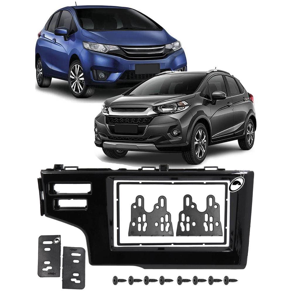 Moldura 2 Din 7`` Polegadas Fit e WR-V 2015 em Diante