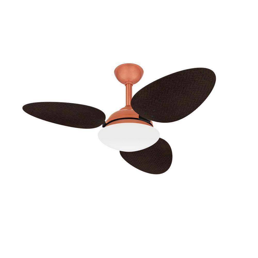 Ventilador Teto Trevo Potente 3 Pás Palha Marrom Ventax 220V