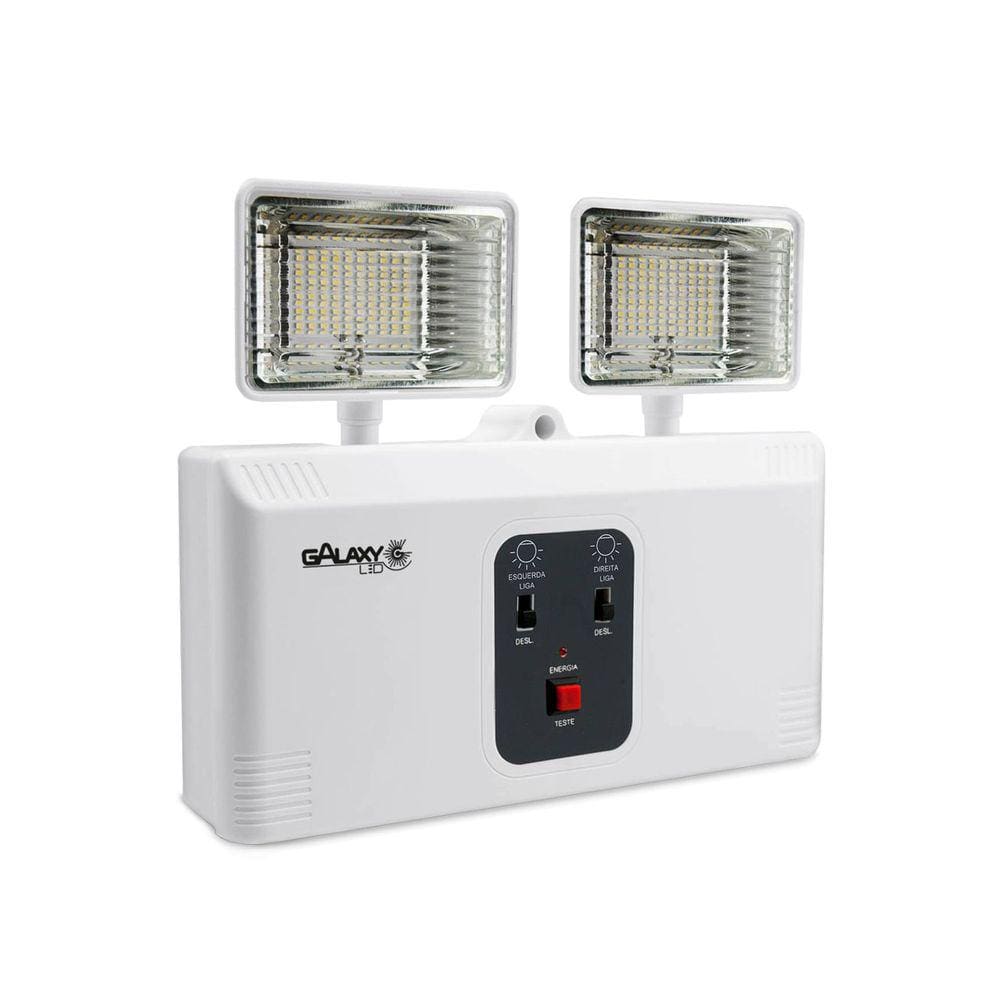 Luminária de Emergência 2 Faróis 1200lm 6500K Bivolt