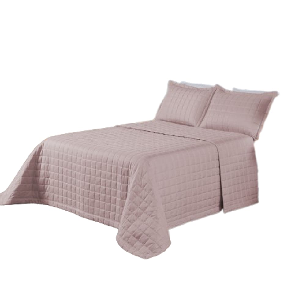 Kit Colcha Cobre Leito Soft Queen 3 Pçs Dupla Face Rosê