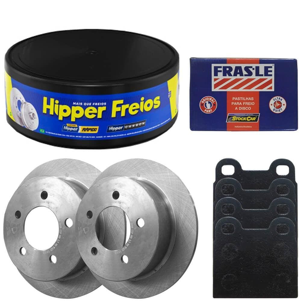 Kit Pastilha Disco Freio Meriva 1.8 2003 A 2011 Tras Solido
