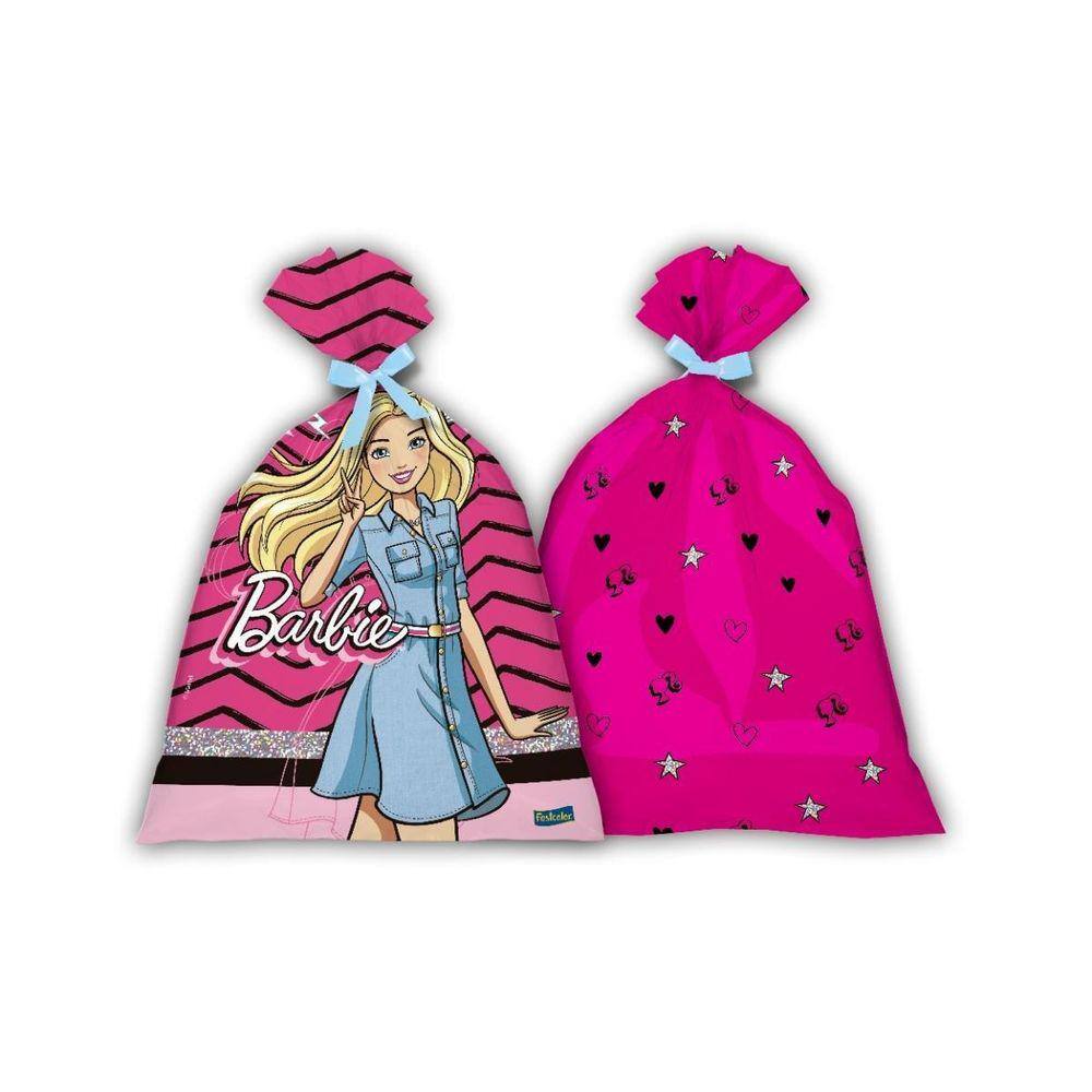 Kit 8 Sacolas Plástica Barbie Aniversário Festa Festcolor