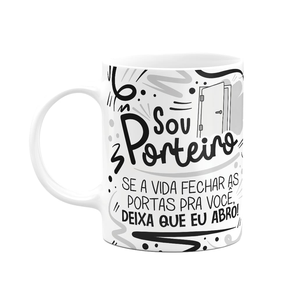 Caneca Profissões - Sou Porteiro - branca