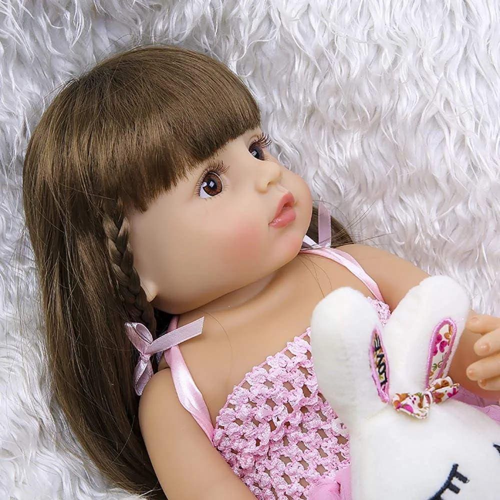 Bebê Reborn Silicone Boneca Mariana Delicada 48 cm 