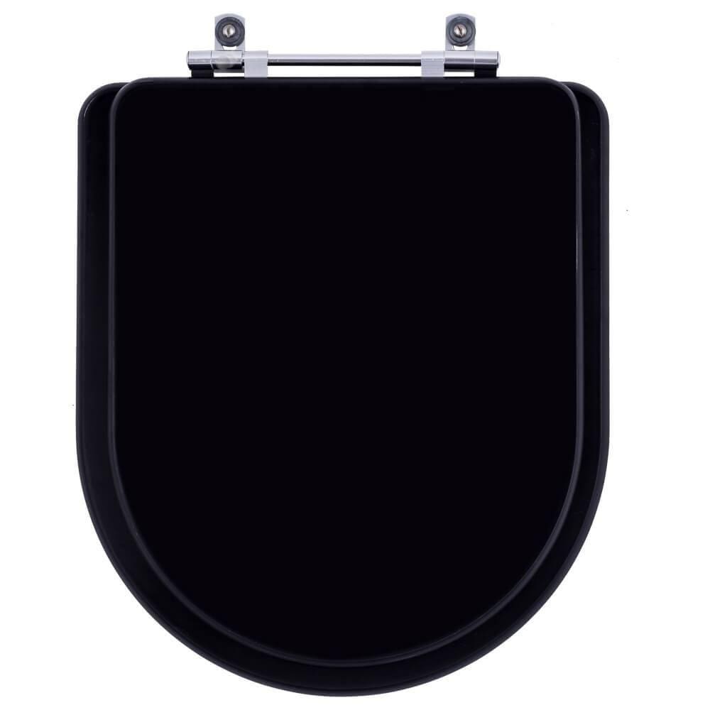 Assento Sanitário Poliester Carrara Ebano Preto Fosco para vaso Deca