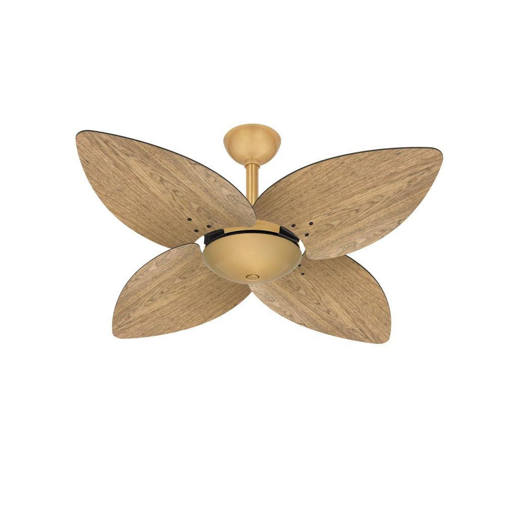 Ventilador De Teto Dourado Winds 4 Pás Freijó Ventax 220V